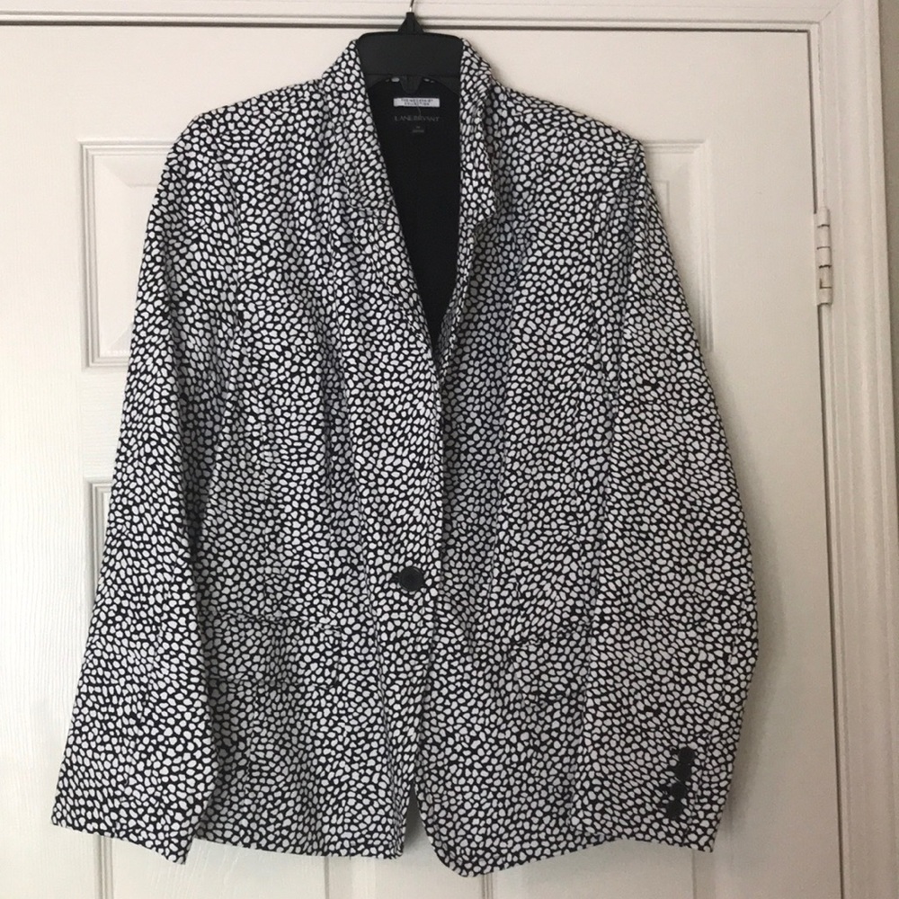 Lane Bryant Black & White Spot Blazer